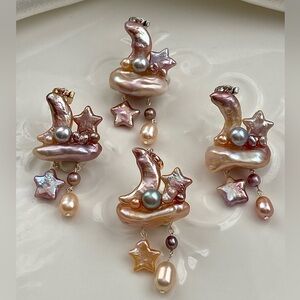 BLACK FRIDAY DEAL 16- Handmade Cloud, Star And Moon Pearl Detachable Pendant